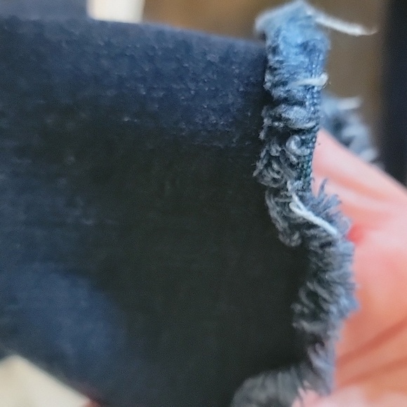 Democracy Dark Wash Ab Solution Waist Flattering Raw Hem Jeans Size 14 - Picture 2 of 4